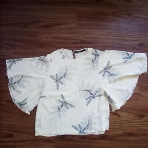 Beautiful ZARA blouse - Dragonfly print, size Medium